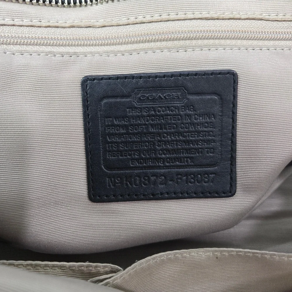 Coach Hampton Tote Satchel Bag Black Pebble Leather‎ Braided